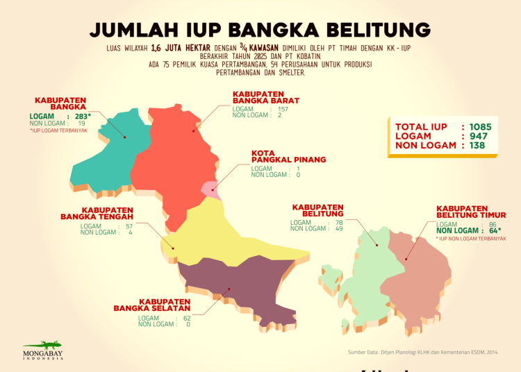 Ribuan Hektare IUP di Bangka Belitung Tumpang Tindih dengan HGU dan Permukiman, Konflik Lahan Tambang Kian Rumit