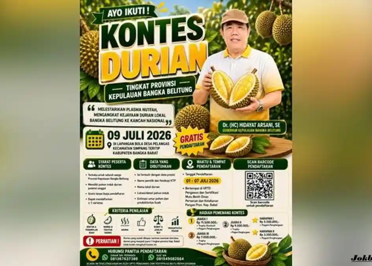 Pemprov Babel Gelar Kontes Durian Tingkat Provinsi, Dorong Durian Lokal Bangka Belitung Tembus Pasar Nasional