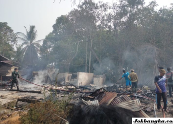 4 Rumah Bedeng di Parittiga Bangka Barat Ludes Terbakar, Diduga Sengaja Dibakar, Kerugian Rp135 Juta