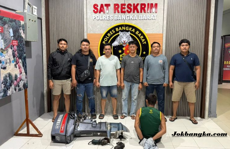 Sedang Patroli 3C, Tim URC Polres Bangka Barat Tangkap Pencuri Mesin Tempel di Mentok